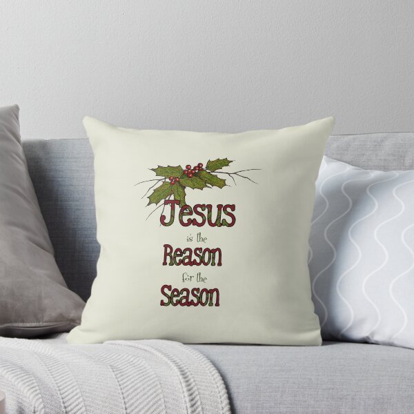 Item preview, Jesus is the Reason for the Season, Christmas, Holly and Berries designed and sold by JoyfulWhimsy.