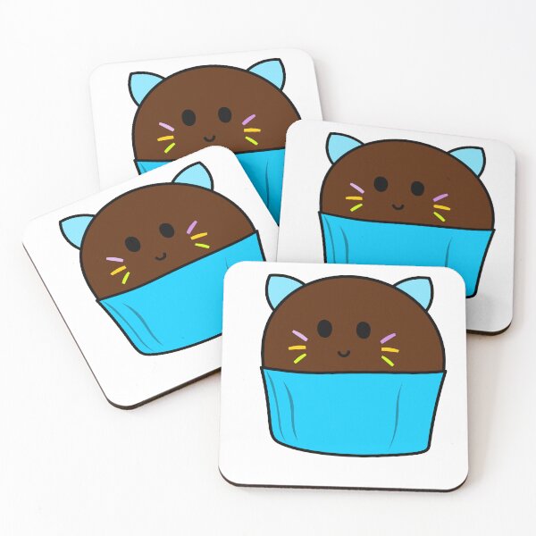 Item preview, Cute blue chocolate kitty cat cupcake designed and sold by DesignsByMadiha.