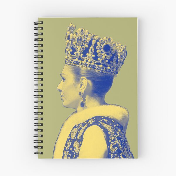 Item preview, ShahBanoo Farah Pahlavi Portrait Gold and Blue, شهبانو فرح پهلوی نقاشی هنر  ملکه ایران designed and sold by MahsaWatercolor.