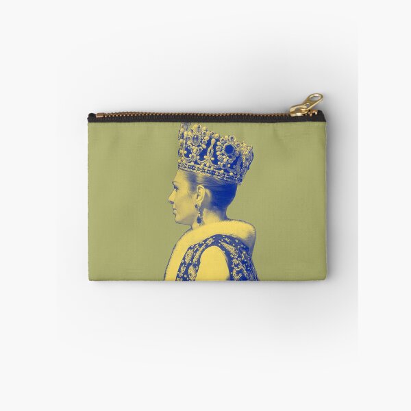 Item preview, ShahBanoo Farah Pahlavi Portrait Gold and Blue, شهبانو فرح پهلوی نقاشی هنر  ملکه ایران designed and sold by MahsaWatercolor.