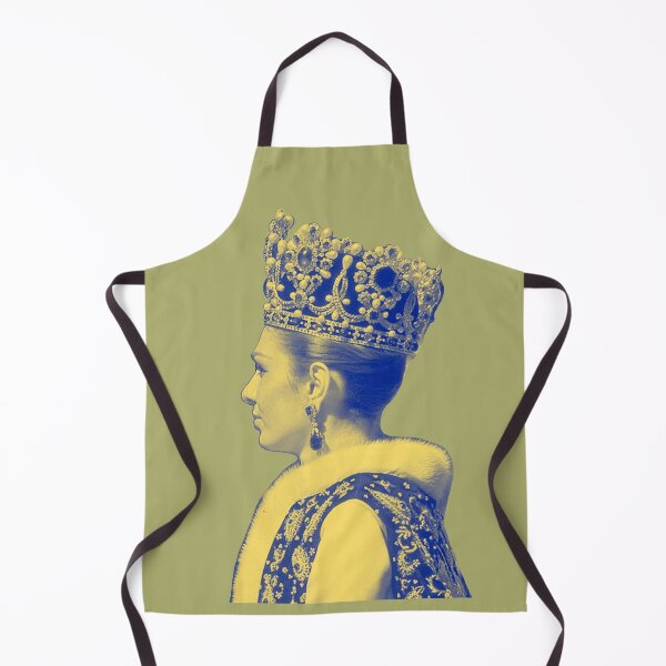 Item preview, ShahBanoo Farah Pahlavi Portrait Gold and Blue, شهبانو فرح پهلوی نقاشی هنر  ملکه ایران designed and sold by MahsaWatercolor.