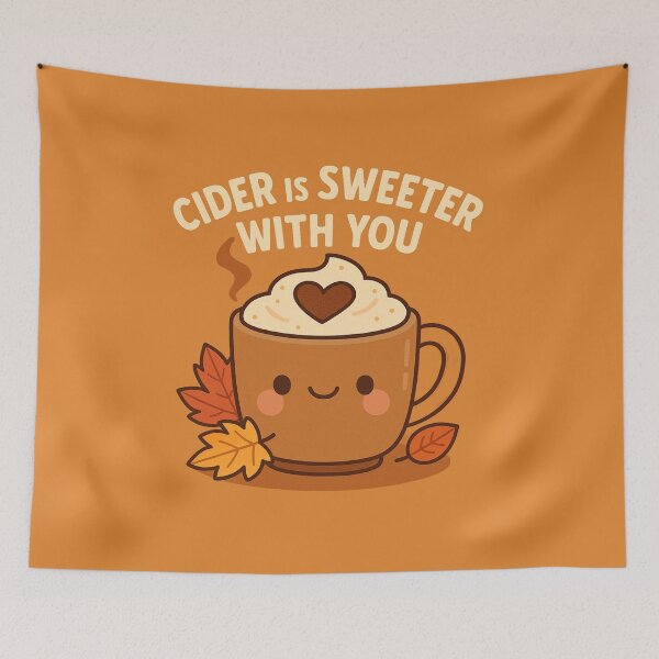 Item preview, Cider is Sweeter With You – Cute Autumn Mug with Cinnamon Heart designed and sold by BloomKind.