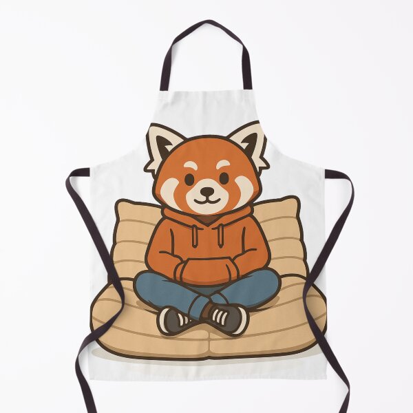 Item preview, Red Panda in Hoodie Sitting Cross-Legged on Sofa – Cute Streetwear Animal Vector Art designed and sold by Tropical art.
