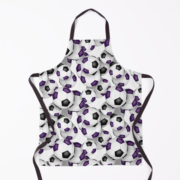 Item preview, Purple & black soccer balls pattern designed and sold by katzdzynes.