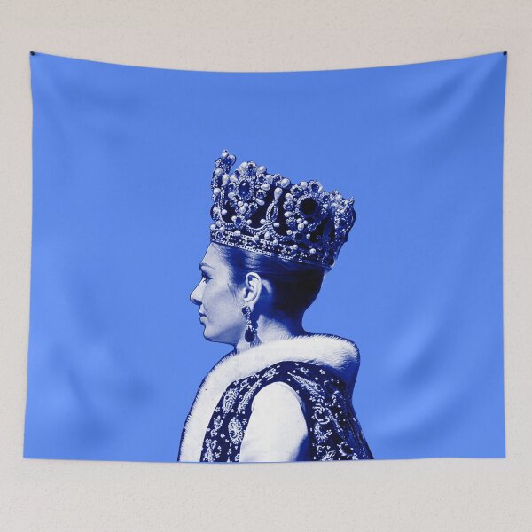 Item preview, ShahBanoo Farah Pahlavi Portrait Silver and Blue designed and sold by MahsaWatercolor.