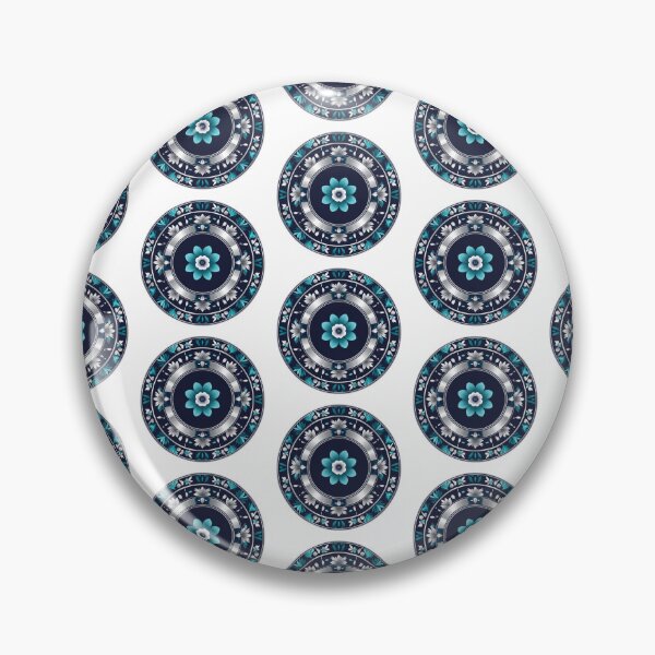 Item preview, Modern Dancheong-Inspired Blue and Silver Lotus Mandala – Korean Temple Art Design designed and sold by jelonkaa.