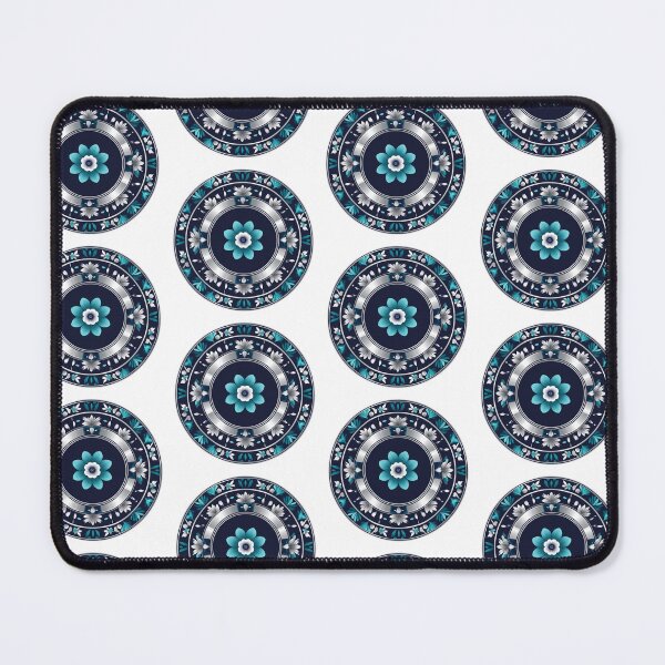 Item preview, Modern Dancheong-Inspired Blue and Silver Lotus Mandala – Korean Temple Art Design designed and sold by jelonkaa.