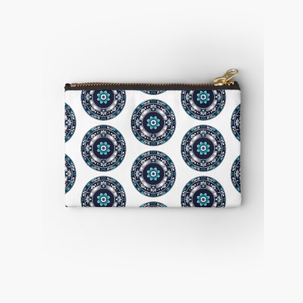 Item preview, Modern Dancheong-Inspired Blue and Silver Lotus Mandala – Korean Temple Art Design designed and sold by jelonkaa.