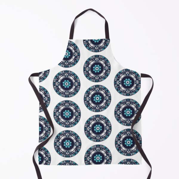 Item preview, Modern Dancheong-Inspired Blue and Silver Lotus Mandala – Korean Temple Art Design designed and sold by jelonkaa.