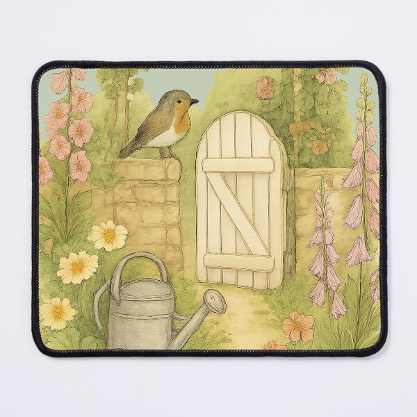 Item preview, Secret Garden Gate Whimsical Gardencore Animated‑Style Floral Illustration designed and sold by TrendznHitz.