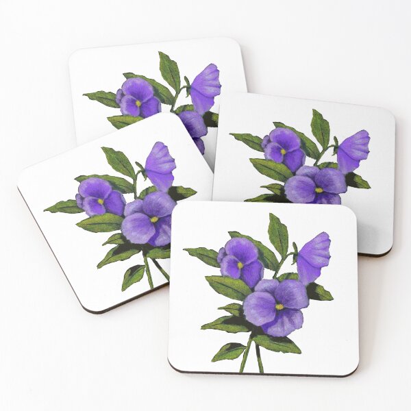 Item preview, Purple Pansies: Original Colour Pencil Drawing, Flowers designed and sold by JoyfulWhimsy.