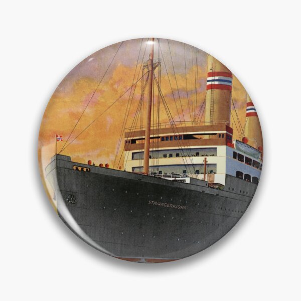 Item preview, Vintage Norwegian America Line Poster | Stavangerfjord Ship Art | Early 20th Century Maritime Travel | Ocean Liner Decor designed and sold by artofuniverse.