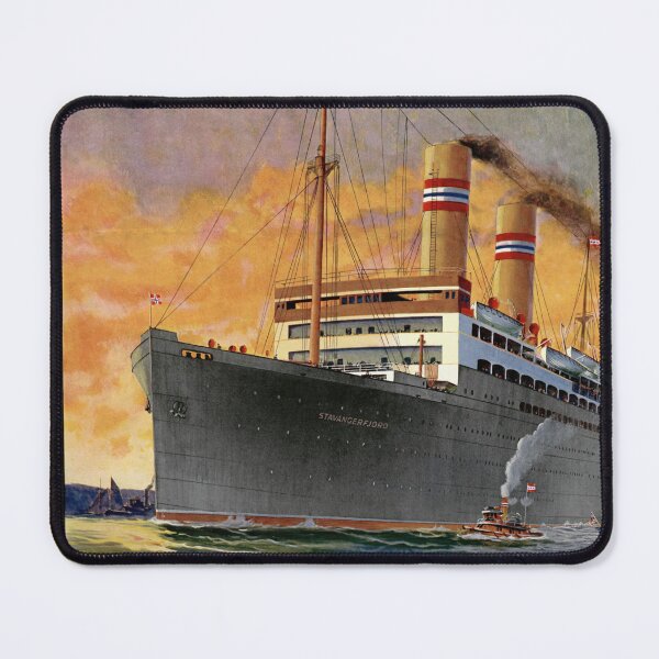 Item preview, Vintage Norwegian America Line Poster | Stavangerfjord Ship Art | Early 20th Century Maritime Travel | Ocean Liner Decor designed and sold by artofuniverse.