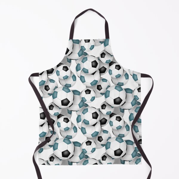 Item preview, Teal & black soccer balls pattern designed and sold by katzdzynes.