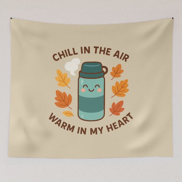 Item preview, Chill in the Air, Warm in My Heart – Cute Autumn Thermos designed and sold by BloomKind.