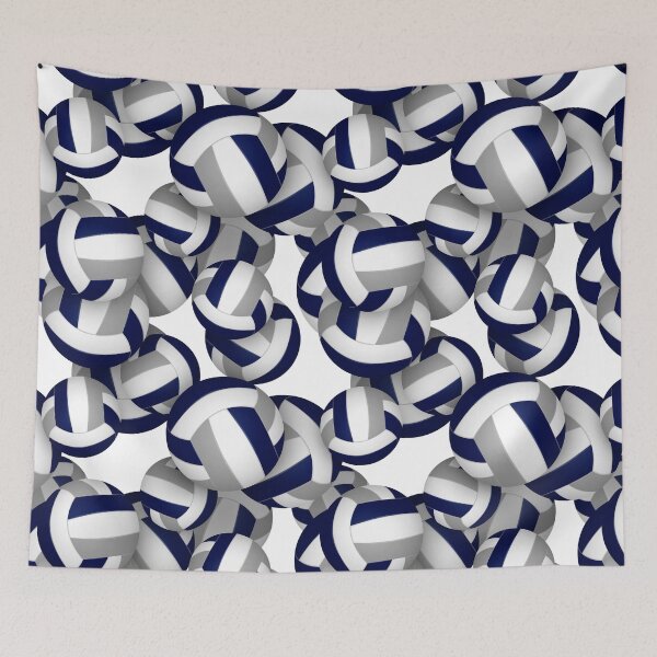 Item preview, Navy blue & gray volleyballs pattern designed and sold by katzdzynes.