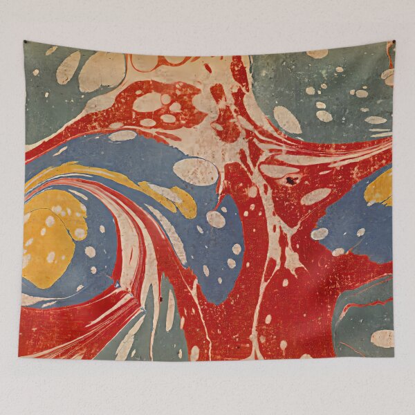 Item preview, Vintage Marbled Decorative Paper: Traditional Bookbinding Endpaper Design designed and sold by PinUpPizzazz.