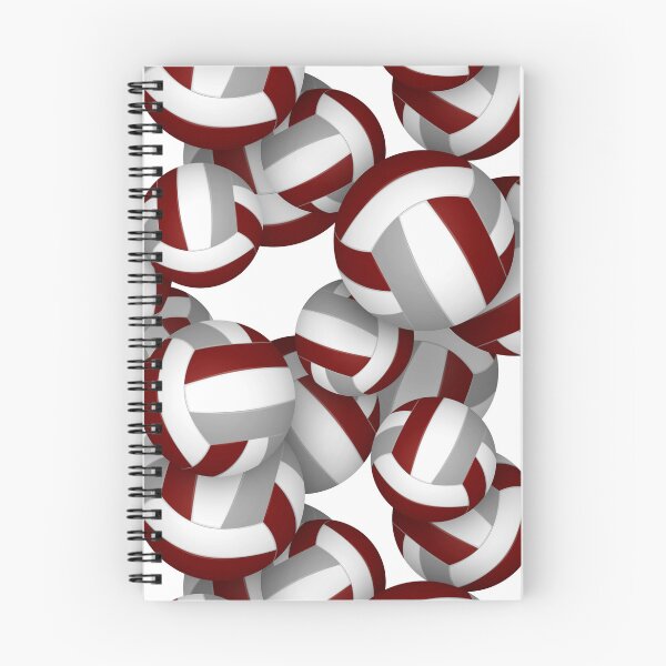 Item preview, Maroon & gray volleyballs pattern designed and sold by katzdzynes.