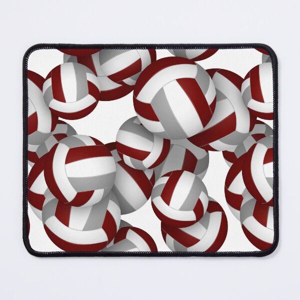 Item preview, Maroon & gray volleyballs pattern designed and sold by katzdzynes.