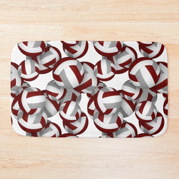 Item preview, Maroon & gray volleyballs pattern designed and sold by katzdzynes.