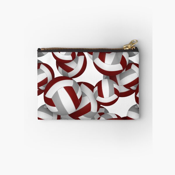 Item preview, Maroon & gray volleyballs pattern designed and sold by katzdzynes.