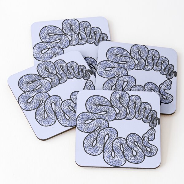 Item preview, Coiled Blue Snake Illustration – Detailed Scales Reptile Art designed and sold by The Nuni - Nuniverse.