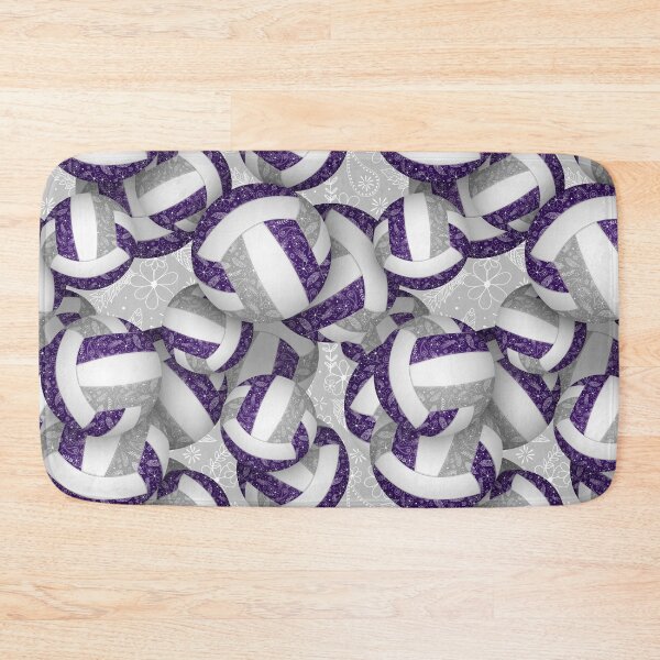 Item preview, Boho feathers paisleys purple gray volleyball designed and sold by katzdzynes.