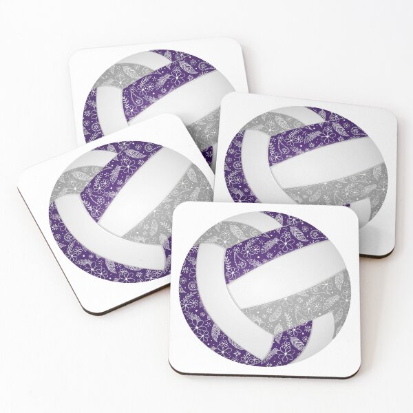 Item preview, Boho feathers paisleys purple gray volleyball designed and sold by katzdzynes.
