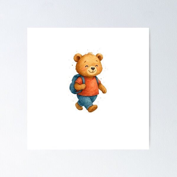 Item preview, Back to School Bear – Cute Bear with Backpack designed and sold by Liv Solara.