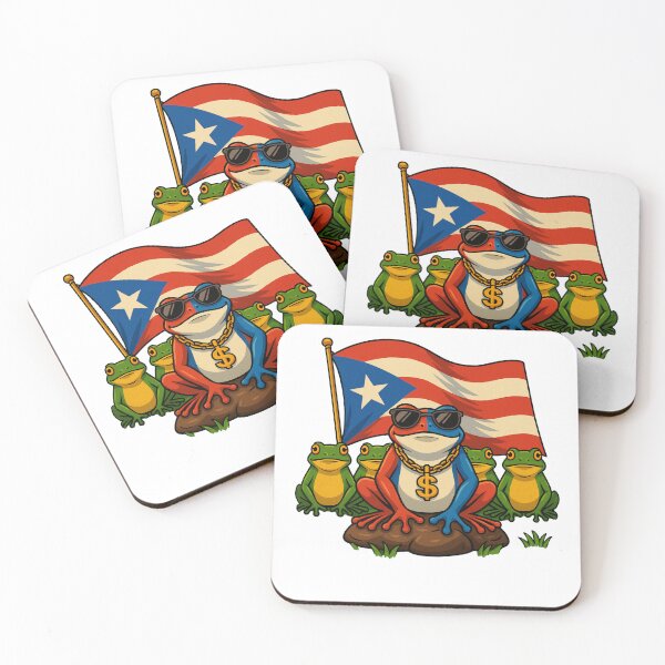 Item preview, Puerto Rico Flag Coquí Frog – Funny Tropical Island Culture Art designed and sold by Lunaria Arts.