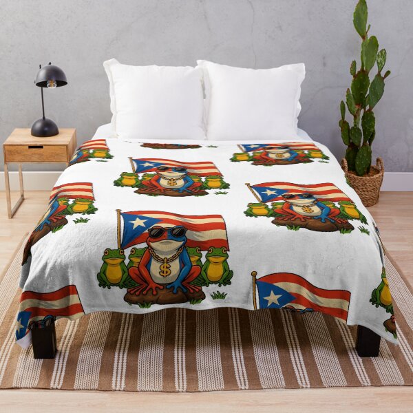 Item preview, Puerto Rico Flag Coquí Frog – Funny Tropical Island Culture Art designed and sold by Lunaria Arts.