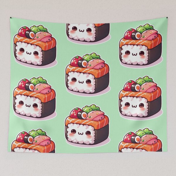 Item preview, Kawaii Sushi Manga Anime – Cute Chibi Japanese Food designed and sold by Sugar Wisdom .