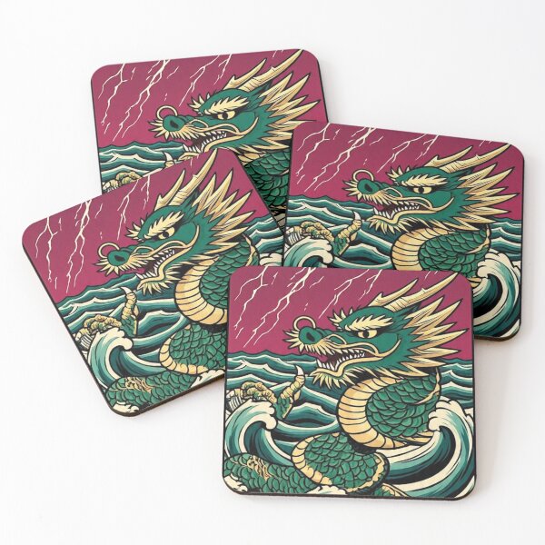 Item preview, Crimson Sky Dragon – Edo Period Woodblock Fantasy designed and sold by Vandy Fullam.