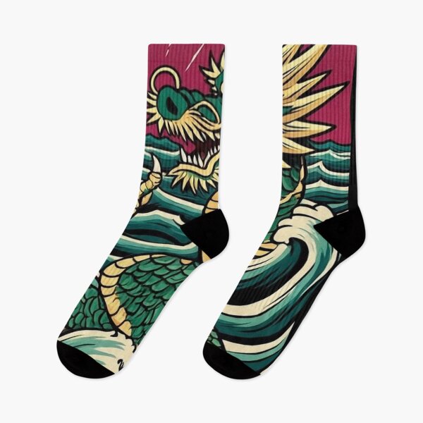 Item preview, Crimson Sky Dragon – Edo Period Woodblock Fantasy designed and sold by Vandy Fullam.