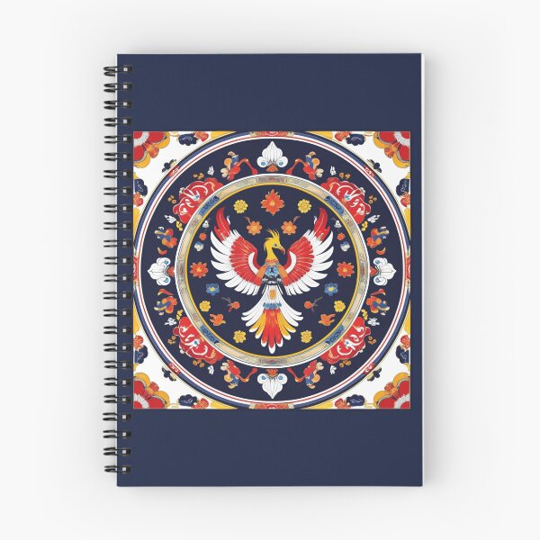 Item preview, Traditional Korean Dancheong Ceiling Design with Bonghwang Phoenix – Authentic Buddhist Temple Art designed and sold by jelonkaa.