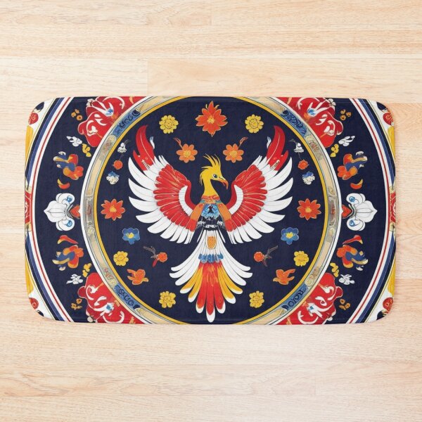 Item preview, Traditional Korean Dancheong Ceiling Design with Bonghwang Phoenix – Authentic Buddhist Temple Art designed and sold by jelonkaa.