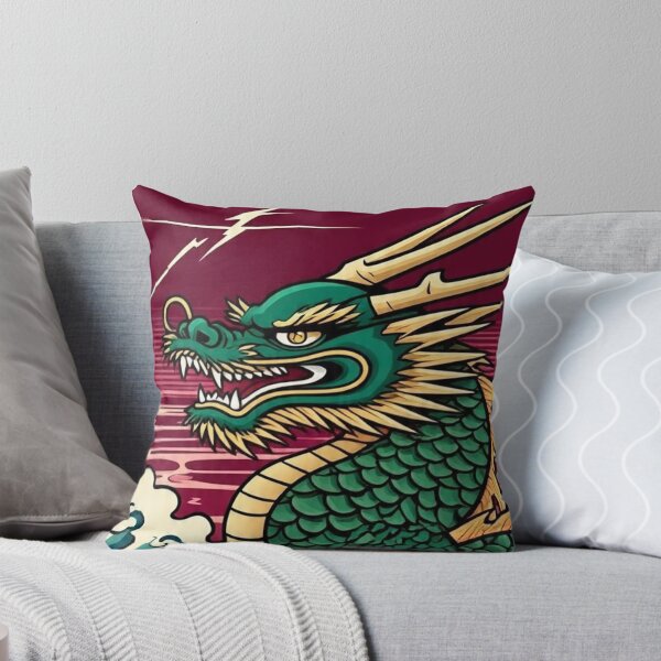 Item preview, Emerald and Gold Dragon – Stormy Ukiyo-e Japanese Art designed and sold by Vandy Fullam.