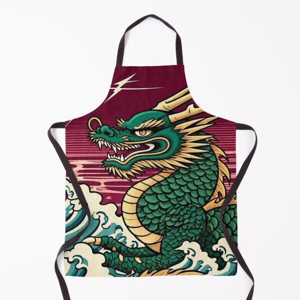 Item preview, Emerald and Gold Dragon – Stormy Ukiyo-e Japanese Art designed and sold by Vandy Fullam.
