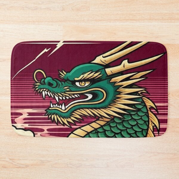 Item preview, Emerald and Gold Dragon – Stormy Ukiyo-e Japanese Art designed and sold by Vandy Fullam.