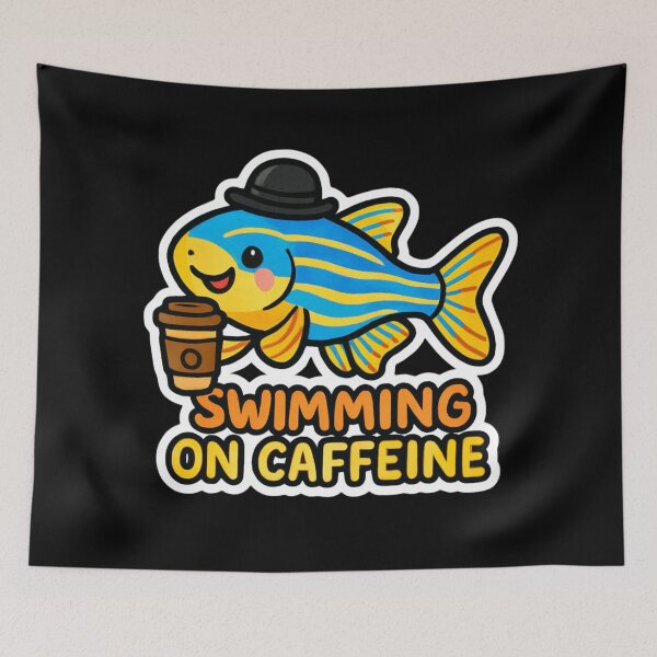 Item preview, Zebrafish - Swimming on Caffeine designed and sold by DamioPolArt.