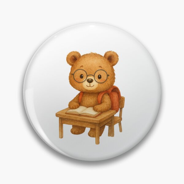 Item preview, Back to School Bear – Bear with Glasses at Desk designed and sold by Liv Solara.