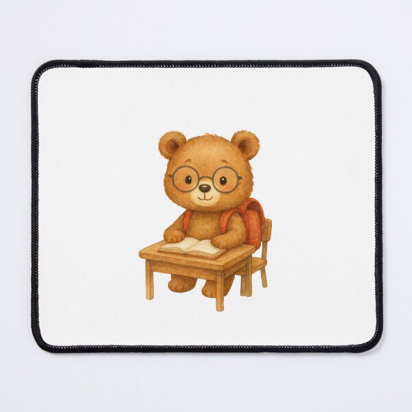 Item preview, Back to School Bear – Bear with Glasses at Desk designed and sold by Liv Solara.
