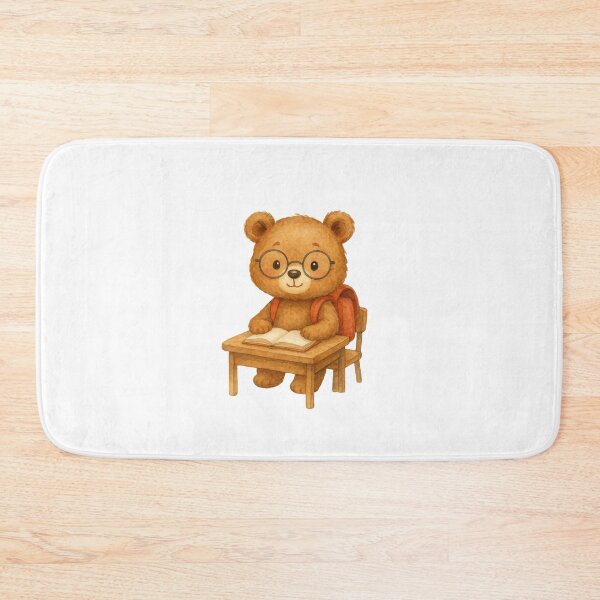 Item preview, Back to School Bear – Bear with Glasses at Desk designed and sold by Liv Solara.