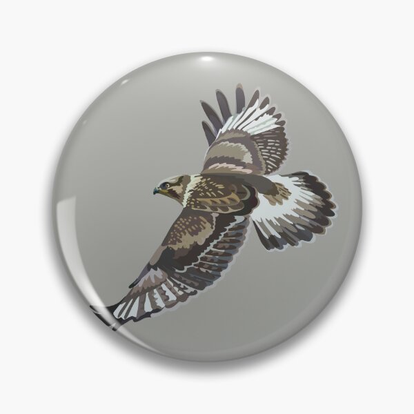 Item preview, R is for Rough Legged Hawk, Rough Legged Buzzard, Rough-legged Hawk | Bird of Prey Wildlife Art for Raptor Lovers designed and sold by PrettylittlepastelUk.