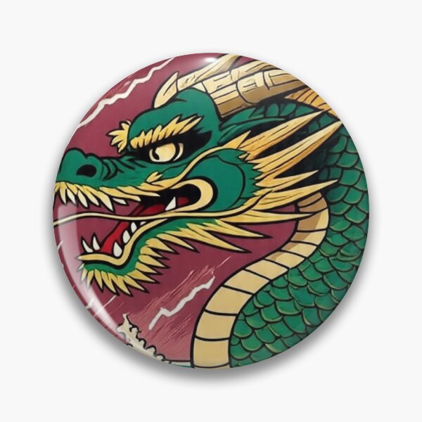 Item preview, Fierce Japanese Dragon in Waves – Vintage Ukiyo-e Print designed and sold by Vandy Fullam.