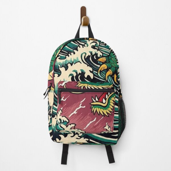Item preview, Fierce Japanese Dragon in Waves – Vintage Ukiyo-e Print designed and sold by Vandy Fullam.