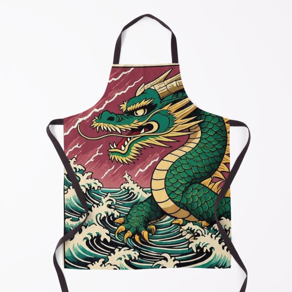 Artikelvorschau, Wilder japanischer Drache in Wellen – Vintage Ukiyo-e Druck entworfen und verkauft von Vandy Fullam.