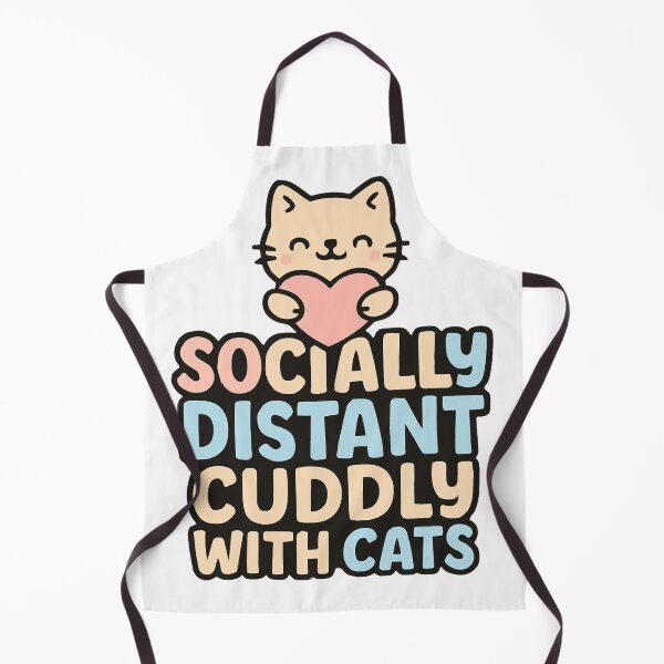 Aperçu de l'œuvre Socially Distant, Cuddly with Cats créée et vendue par RouniBoutique.