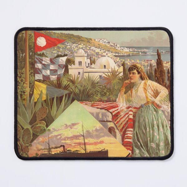 Item preview, Vintage Algiers Travel Poster | Art Nouveau Style | Compagnie Générale Transatlantique | Exotic North Africa Voyage Decor designed and sold by artofuniverse.