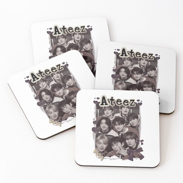 Item preview, Ateez Kpop Boy group Scrapbook Collage Cozy Y2K Vintage Design designed and sold by HELL0WBELLO.